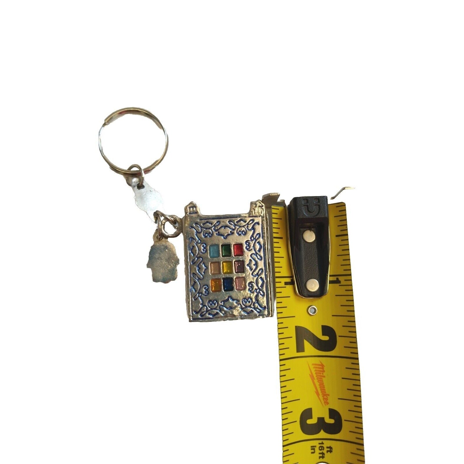 Metal Keychain with Torah Hebrew Prayer Book Hamsa Eye for Blessing Israel