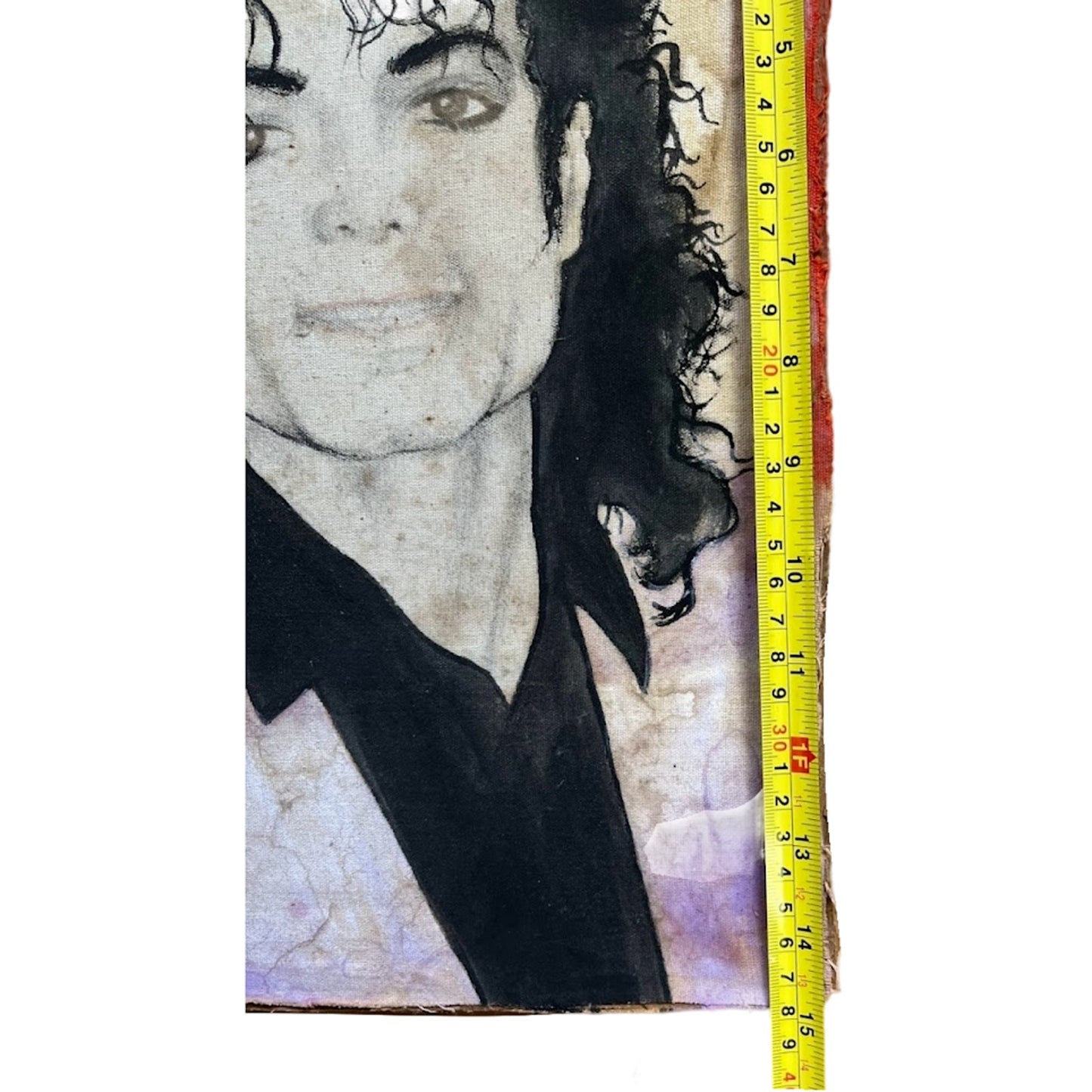 Vintage Michael Jackson In Purple Painting On Board Original Art Unique
