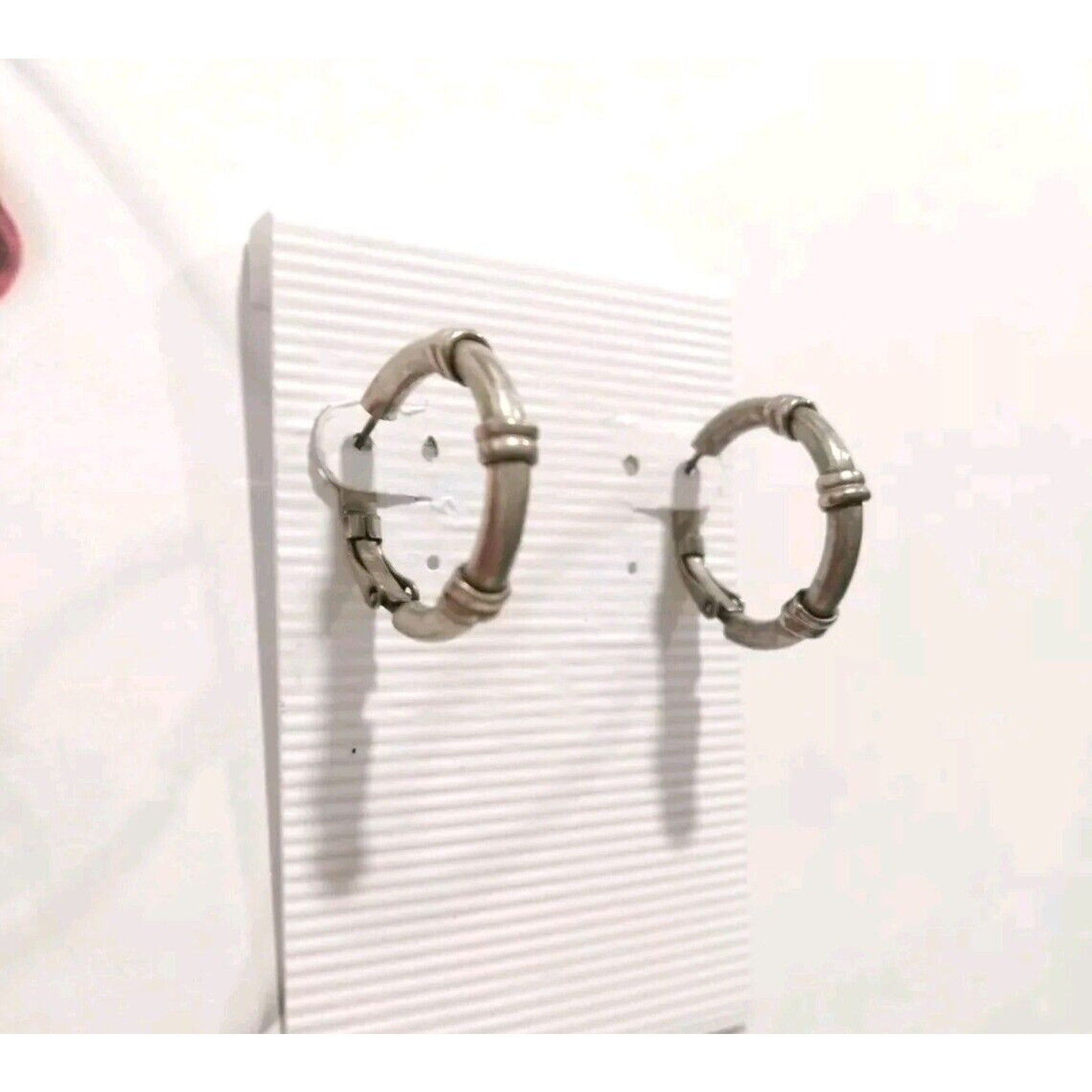 Vintage Silver Tone Hoop Earrings Small Lightweight