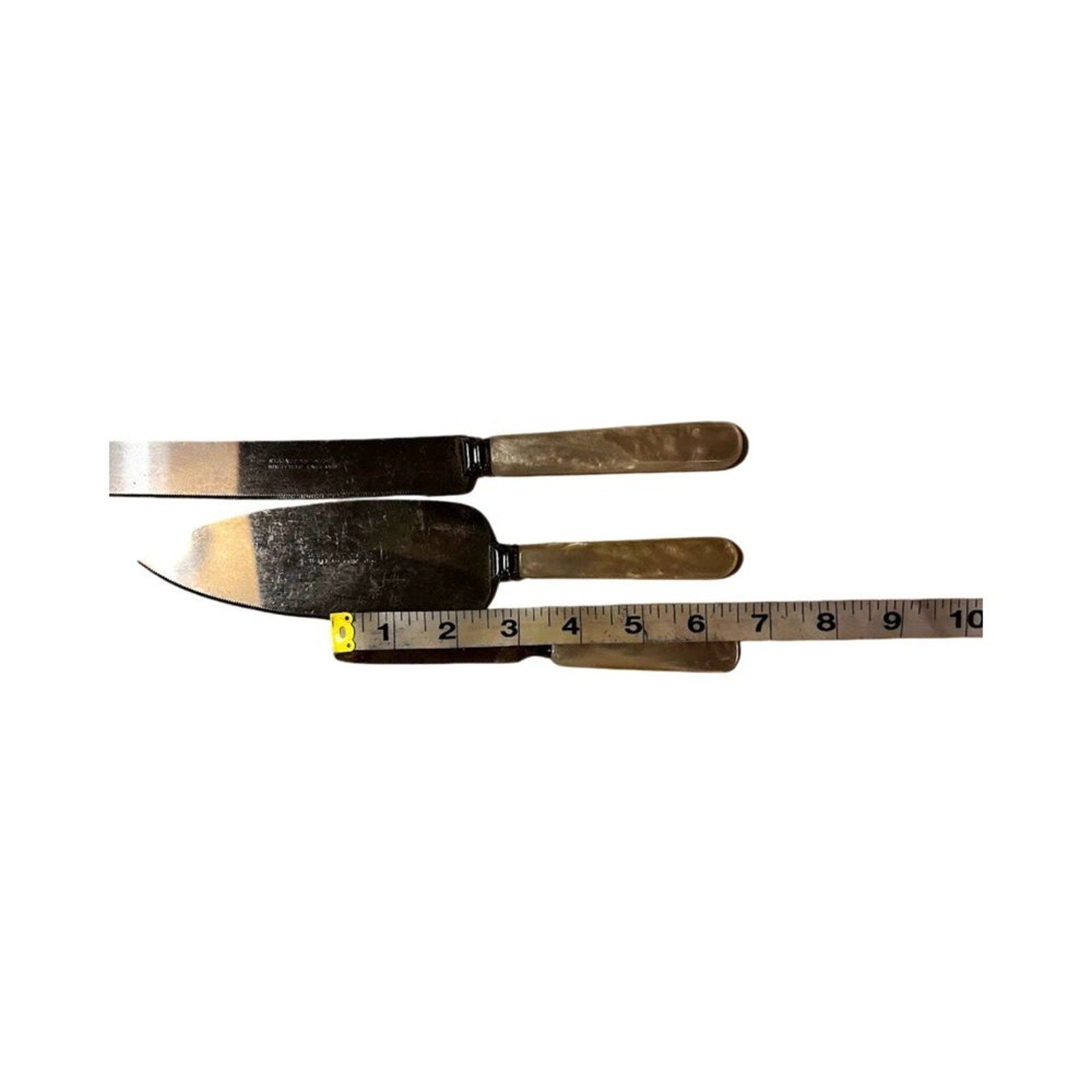 Sheffield England Set Knife Cake Serving Stainless Steel Mother Of Pearl Handle