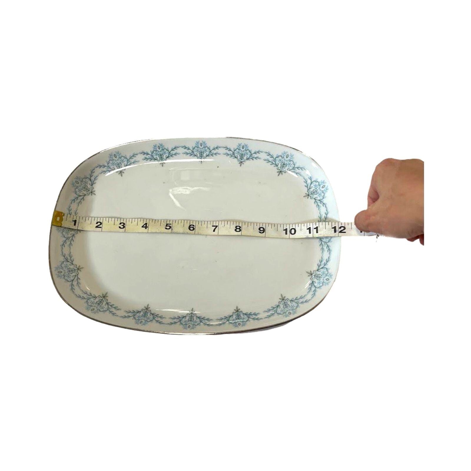 Vintage Franconia Krautheim Serving Tray Platter White Porcelain Platinum Rim
