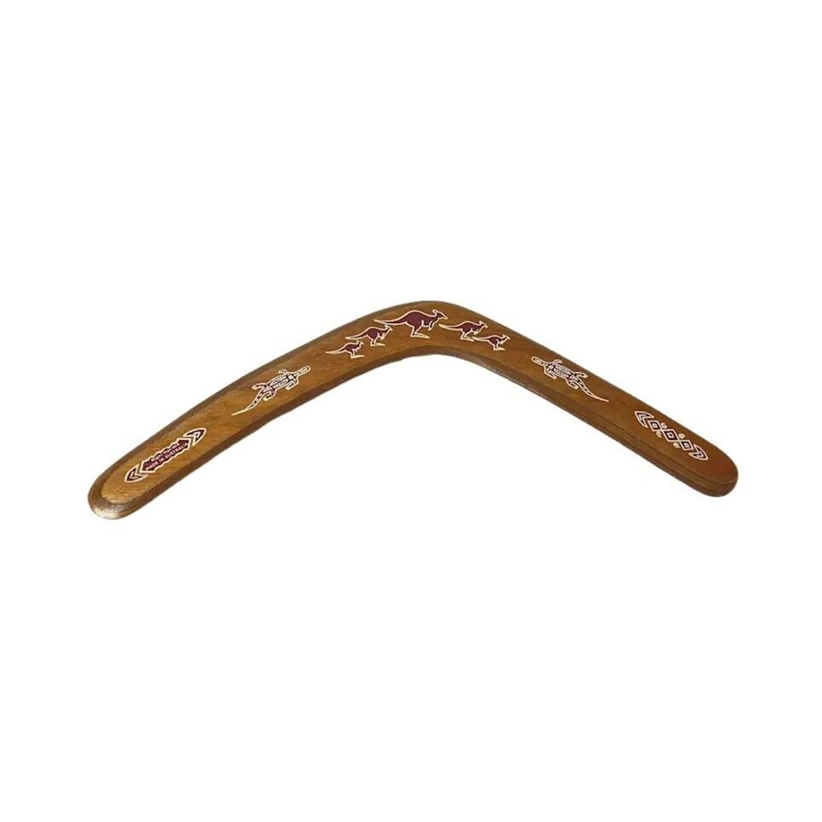 Australian Wood Boomerang Steve 1984 Hand Carved Kangaroo Lizard Signed
