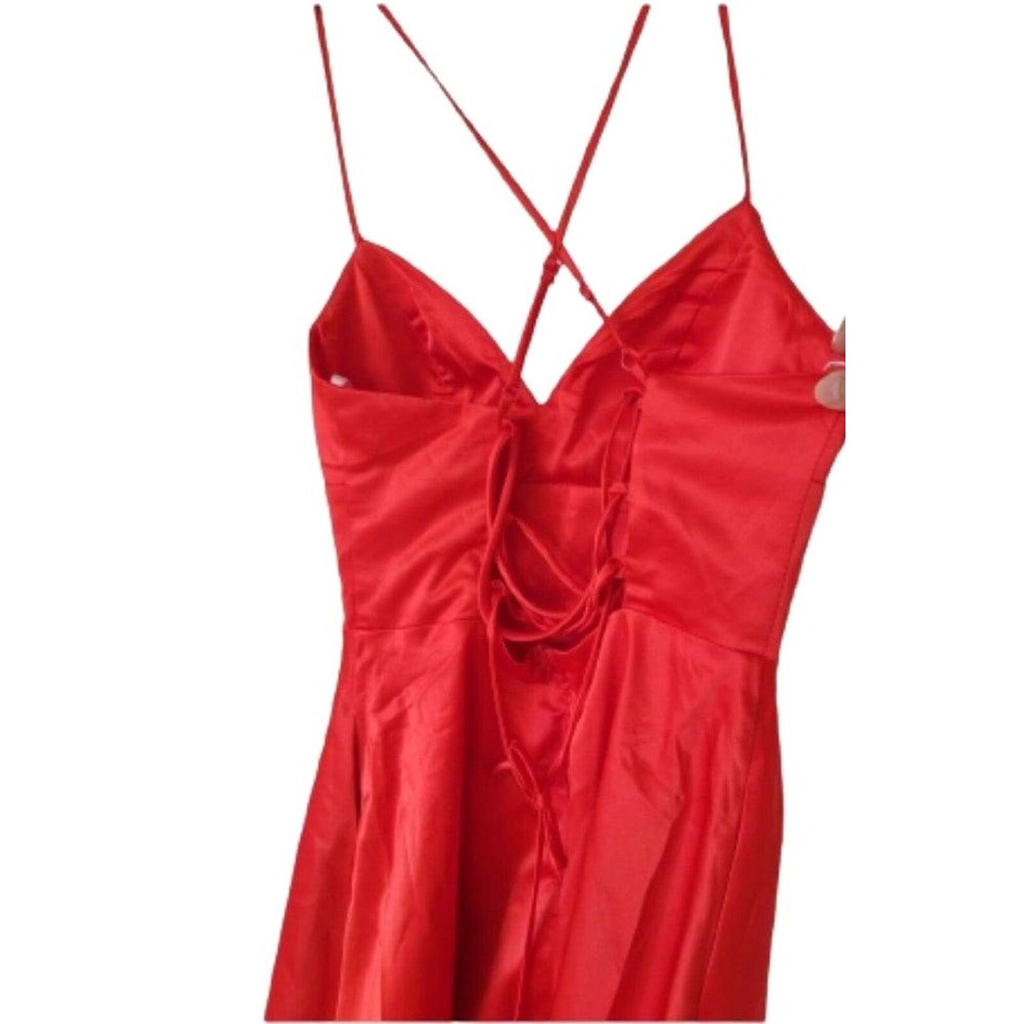B. Darlin Silk Red Cocktail Party Mini Dress backless - Women's Size 3/4 XS