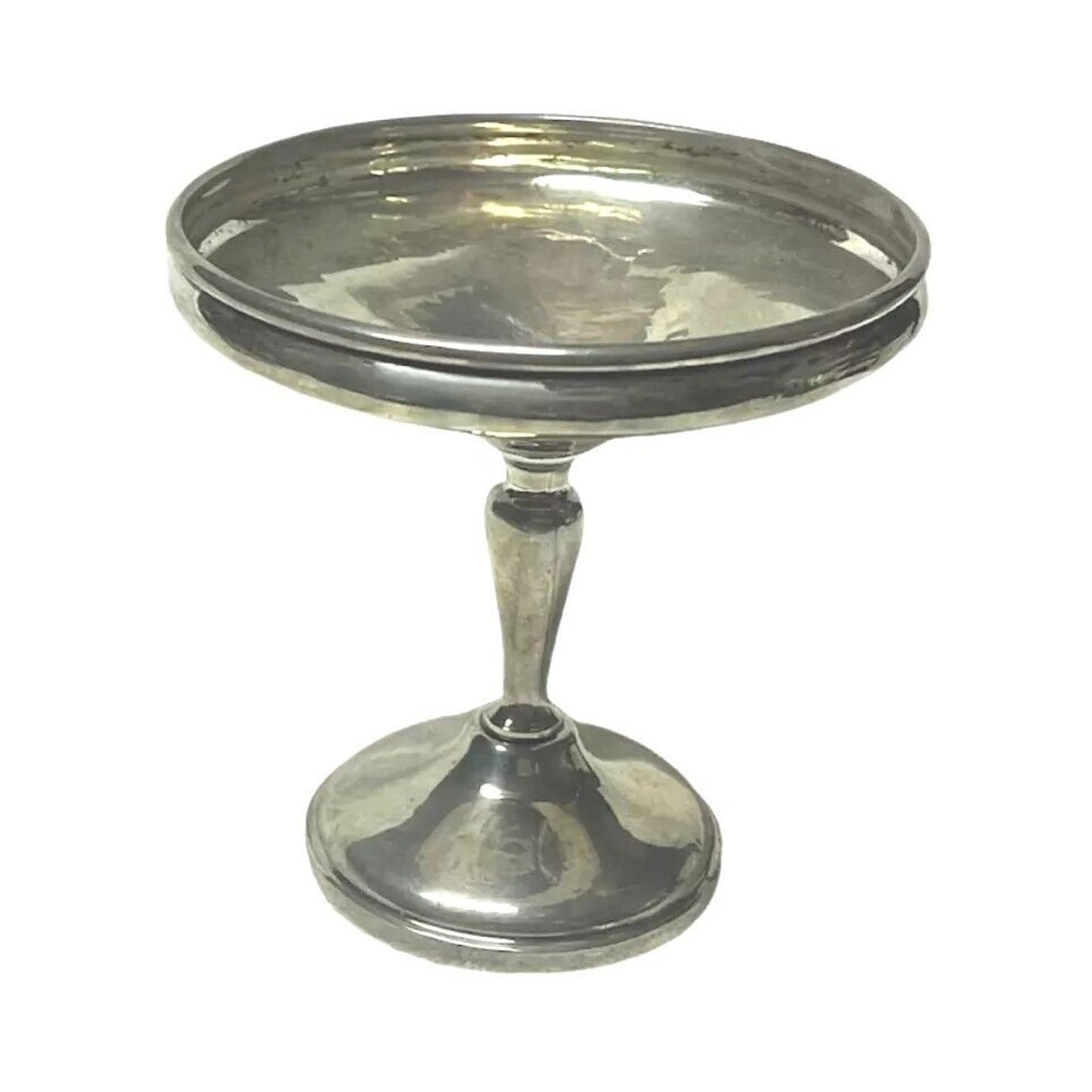 Antique Sterling Silver Footed Compote Dish Tazza Ornate Pedestal