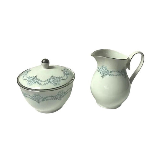 Vintage Franconia Krautheim Selb Bavaria Romance Creamer & Sugar Lid Platinum