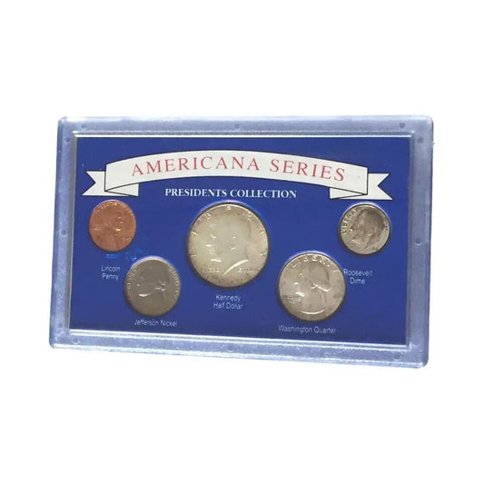 Americana Series Silver Coin Set 1964 5 Coin Set in Case Presidents Collection