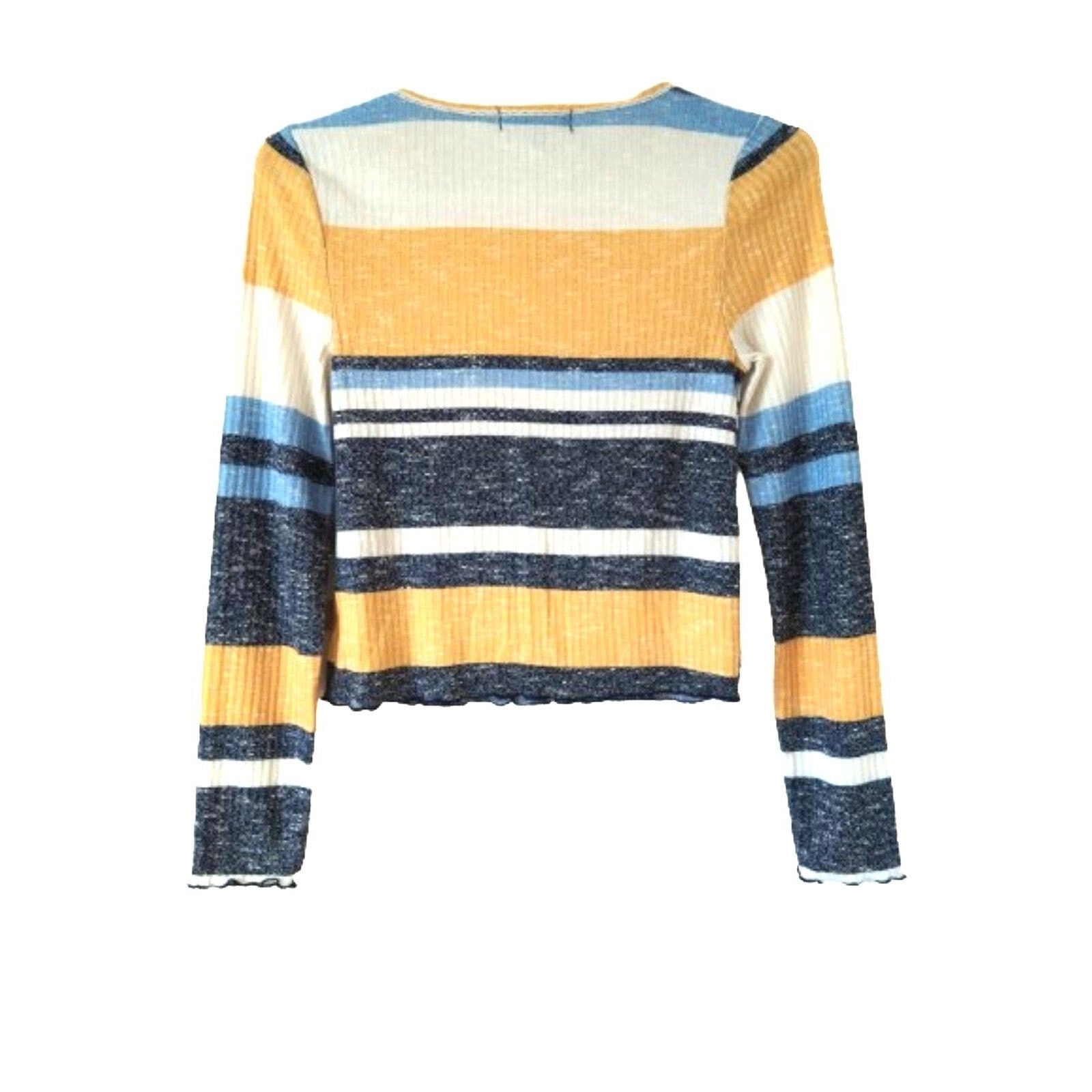 Almost Famous yellow long sleeve short crew neck sweatshirt S