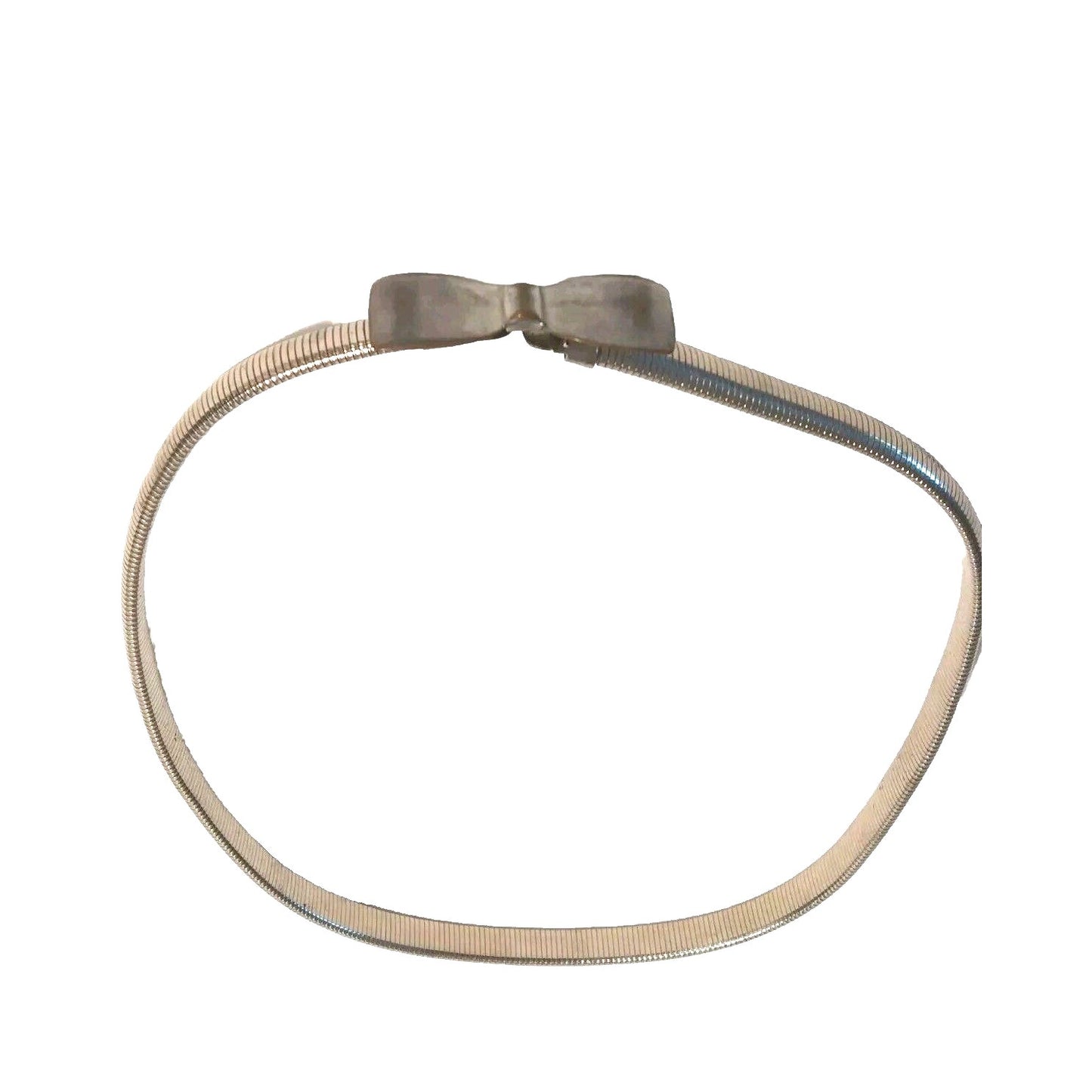 Womens Silver Tone Metal Stretch Bow Belt Vintage 23"