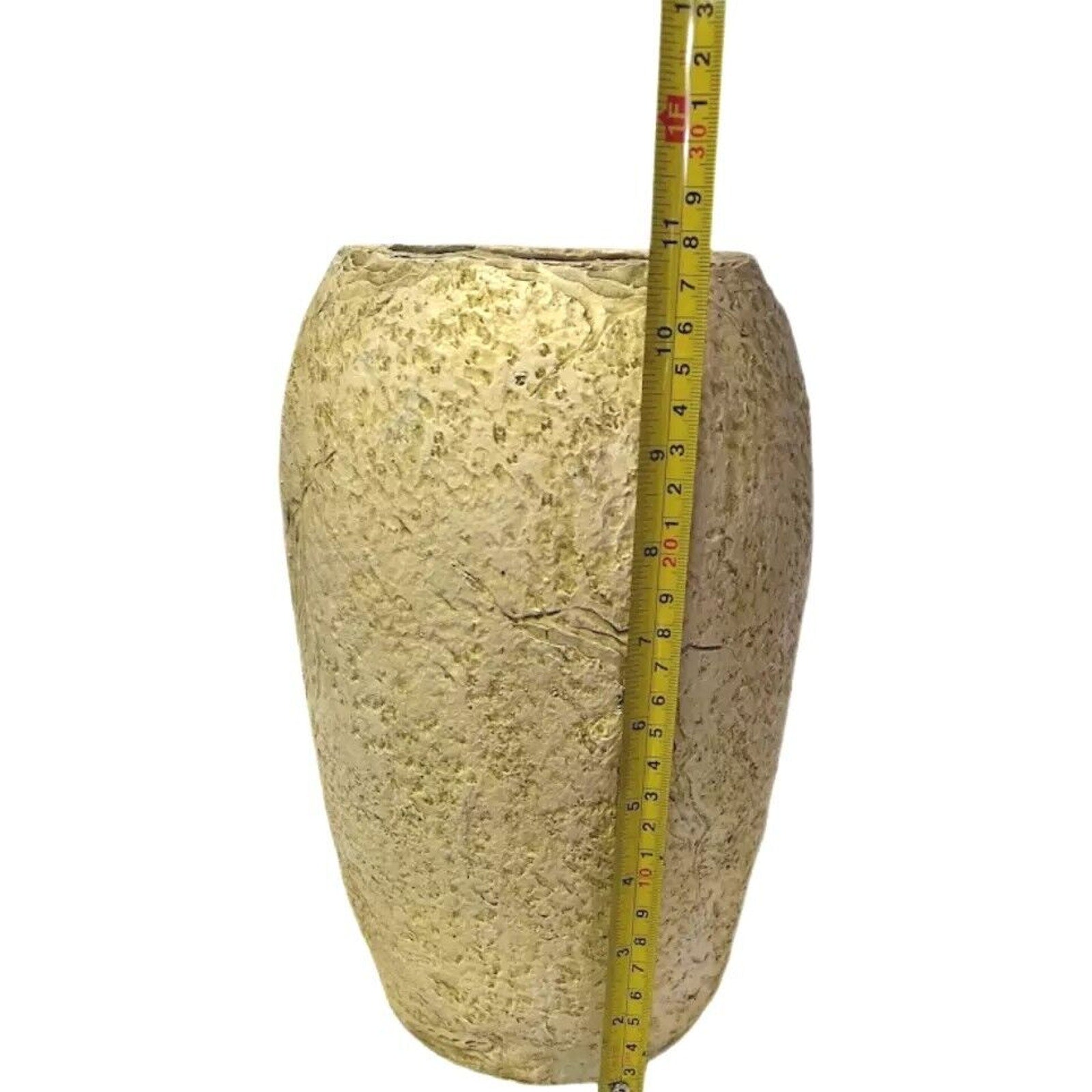 Large Ceramic Vase with Resin Bottom, Hyacinth Flower Bulbs Beige 1"H x 5"W