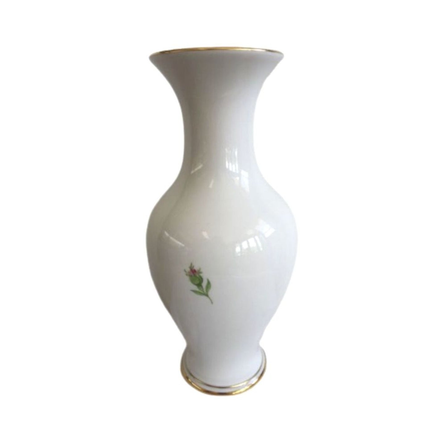 Antique Meissen Pink Rose Vase 1934-1945 Fine White Porcelain Original German