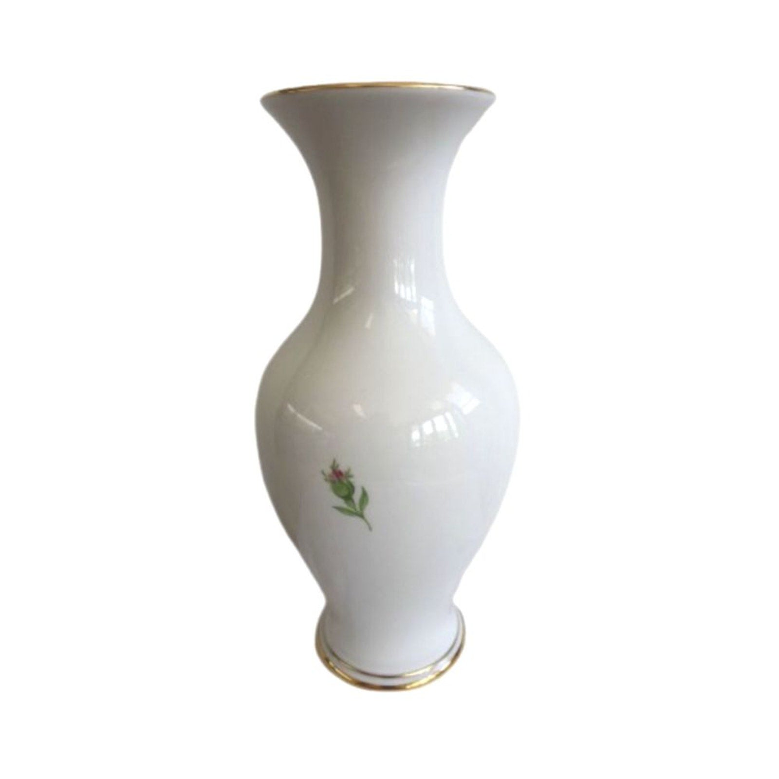 Antique Meissen Pink Rose Vase 1934-1945 Fine White Porcelain Original German