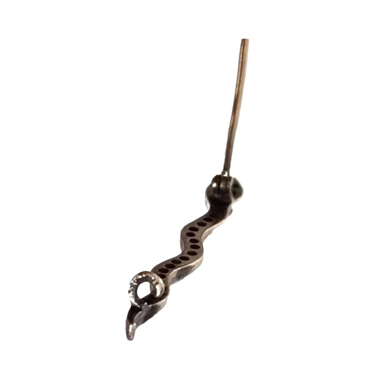 Antique Snake Brooch Pin Round Cut Blue Sapphire Diamonds 14K White/Yellow Gold