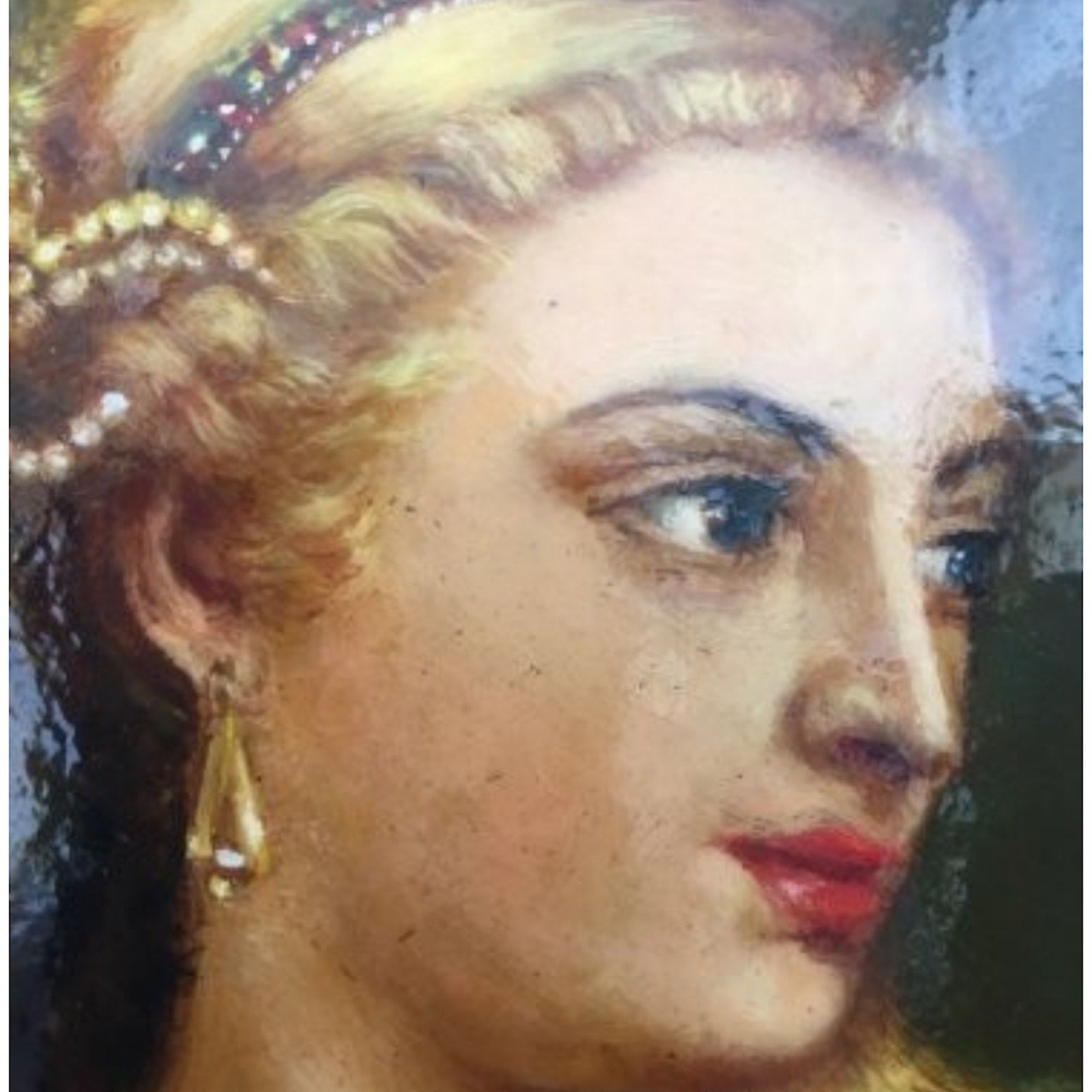 Antique After Titian 'Venus With A Mirror' Russian Palekh Painting Oil On Wood