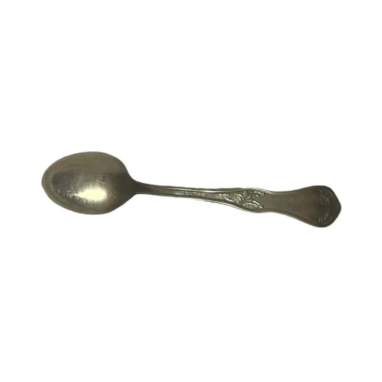 Antique Vintage Souvenir Small Spoon Teaspoon Baby Spoon Silver Plated Floral