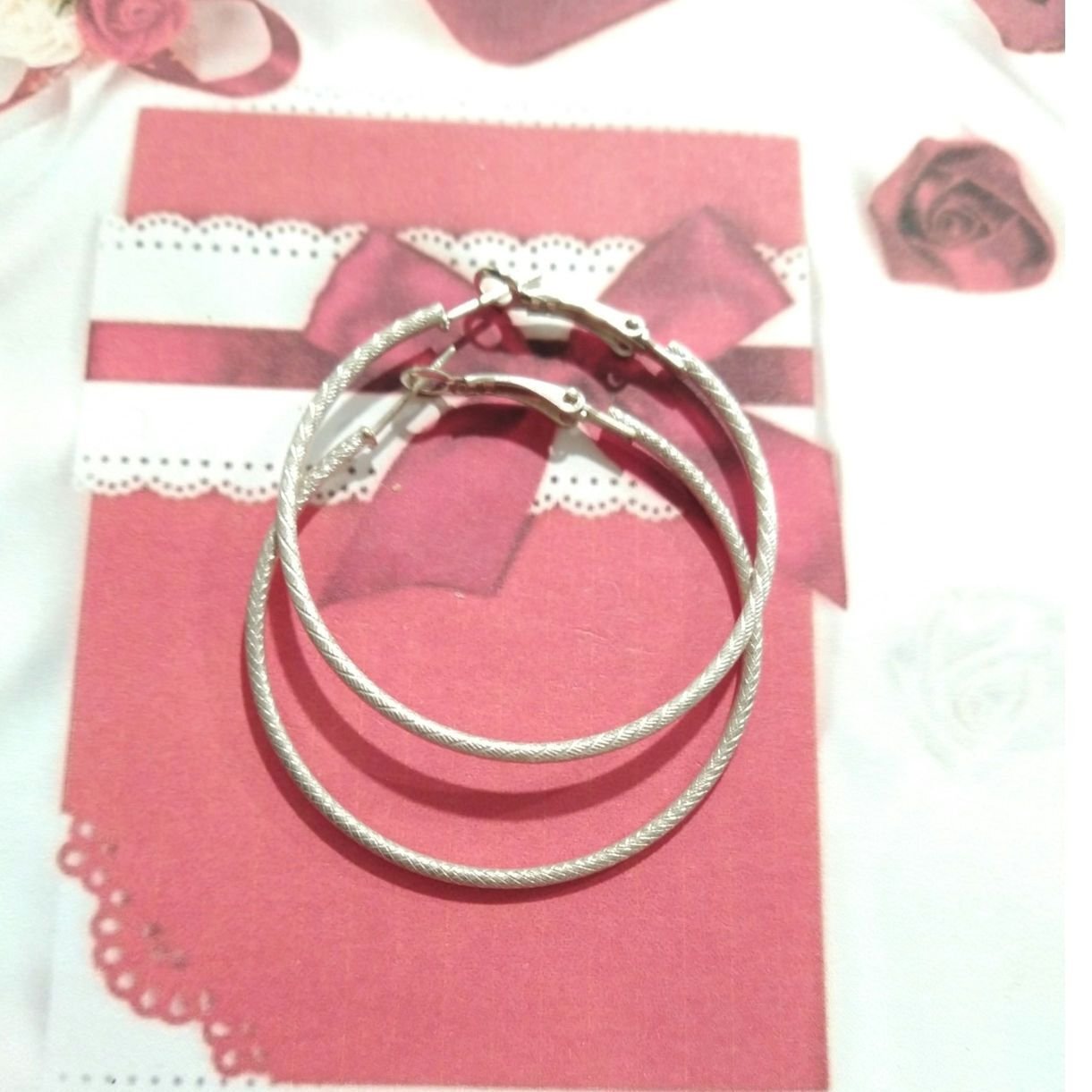 Vintage Silver Plated Hoop Earrings Lightweight