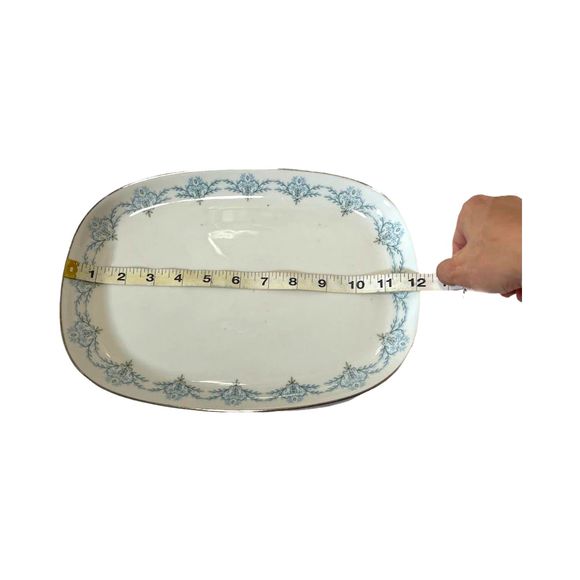 Vintage Franconia Krautheim Serving Tray Platter White Porcelain Platinum Rim