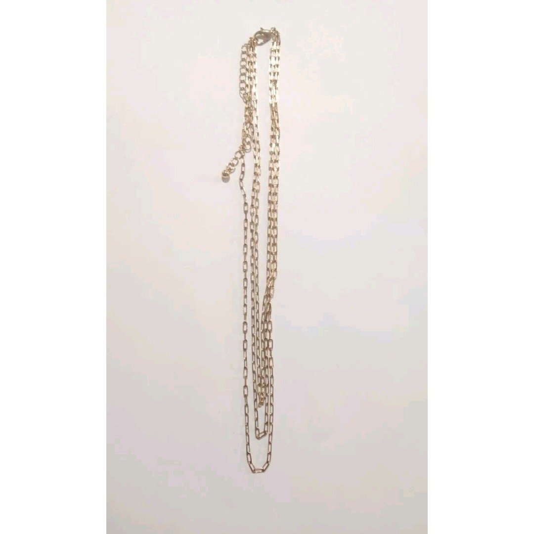 Women's Chain Three-Strand Necklace Yellow Gold Tone