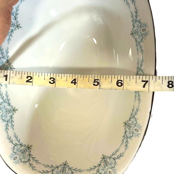 Vintage Franconia Krautheim Deep Serving Bowl White Porcelain Platinum Rim