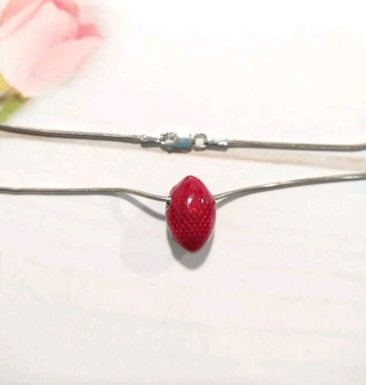Nebraska .16ctw Diamond Enamel Pendant Sterling Silver 925 Football Necklace