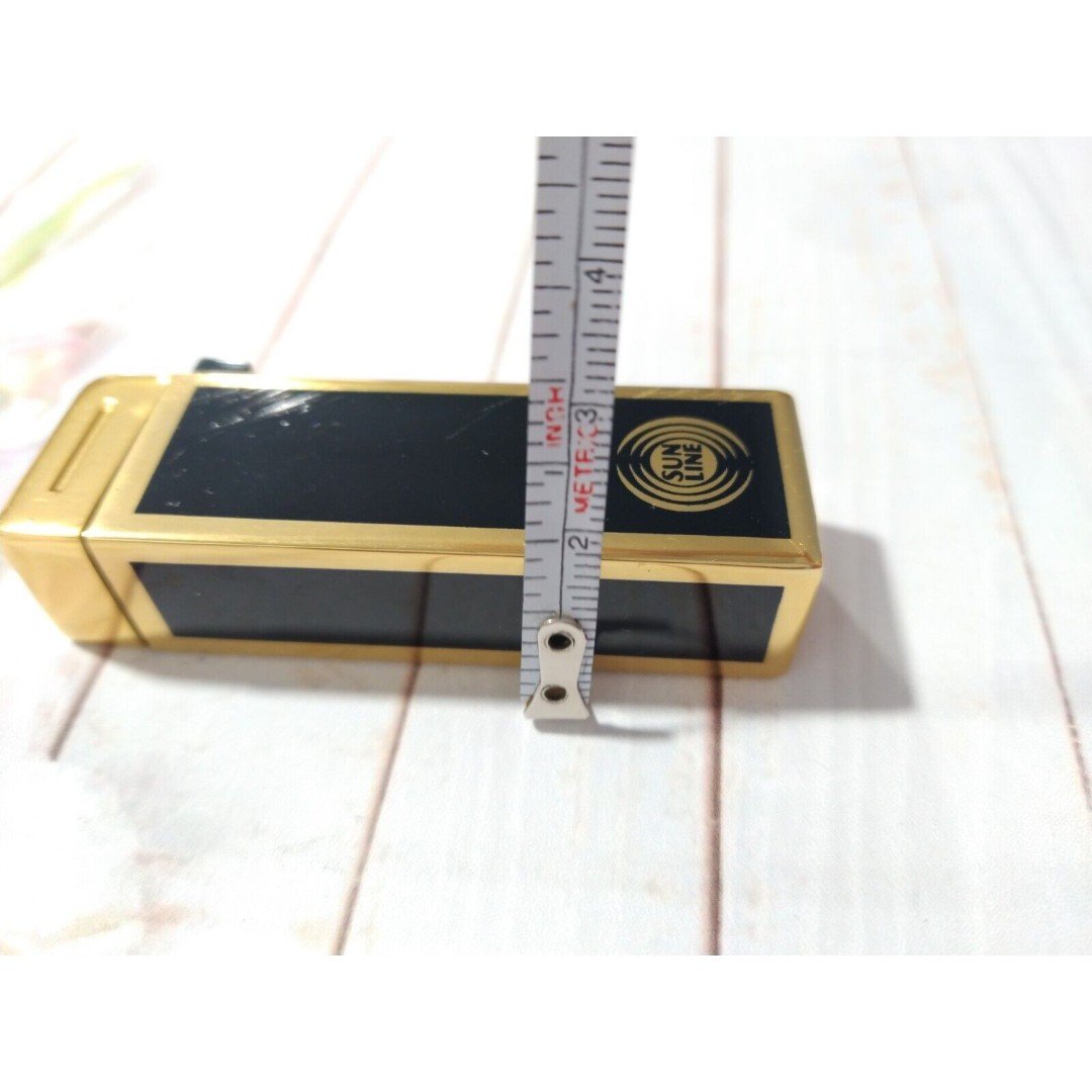 Antique Lighter Case Alfa By Feudor France Bte S.G.D.G. Sun Line Black & Gold