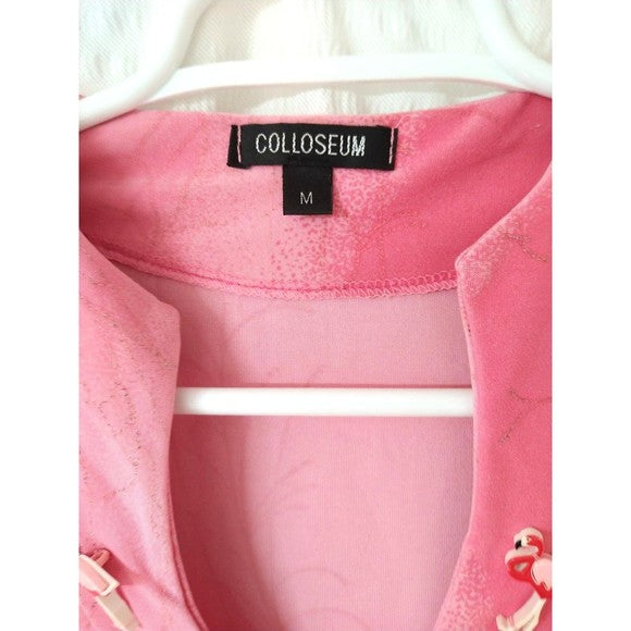 Colosseum Women's T-shirt Light Pink with Flamingoes Size M