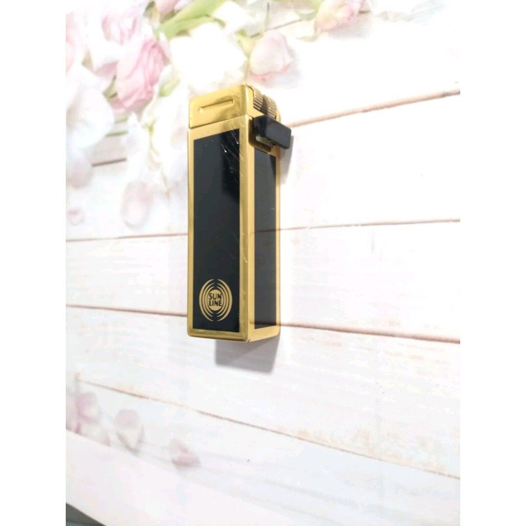 Antique Lighter Case Alfa By Feudor France Bte S.G.D.G. Sun Line Black & Gold