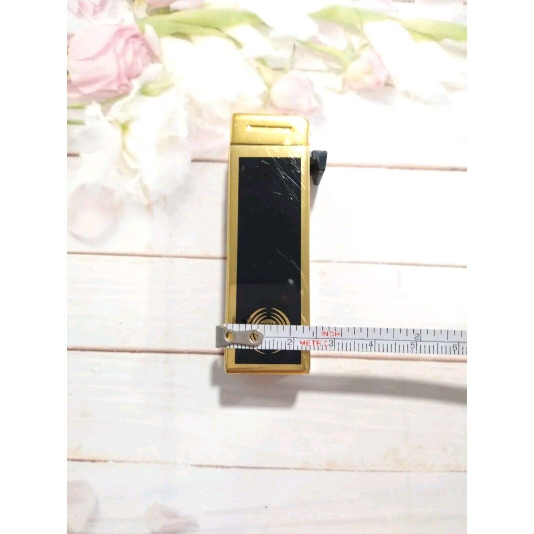Antique Lighter Case Alfa By Feudor France Bte S.G.D.G. Sun Line Black & Gold