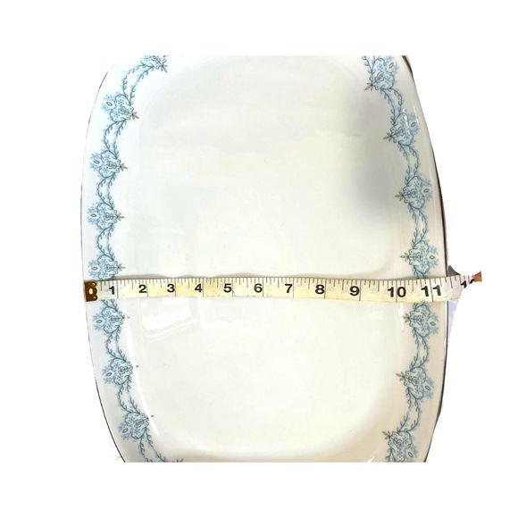 Vintage Franconia Krauthaim Serving Tray Platter White Porcelain Platinum Rim
