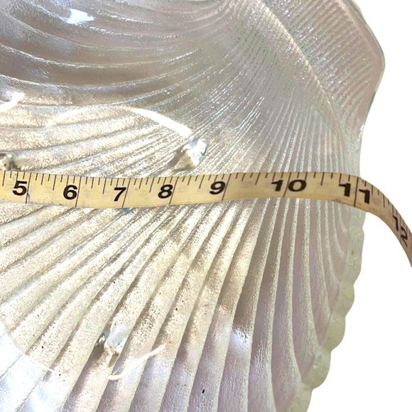 Vintage Serving Platter Shell Dish Clear Crystal Glass