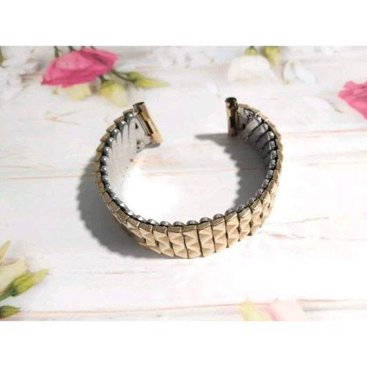 Vintage USA made Lenox Watchband Bracelet Gold Plated Stainless Steel Back