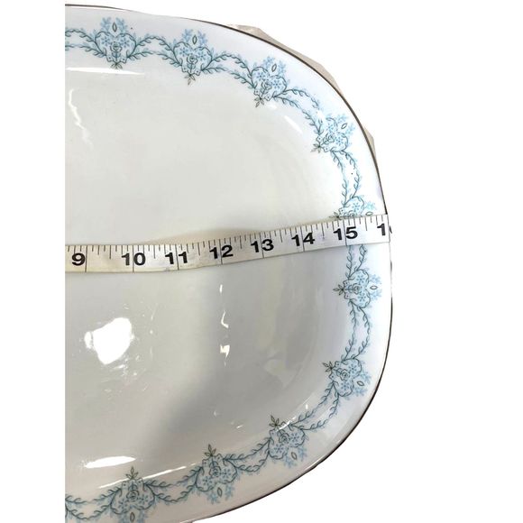 Vintage Franconia Krauthaim Serving Tray Platter White Porcelain Platinum Rim