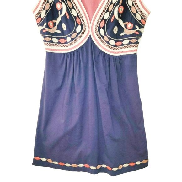 Arc & Co Womens Floral Grecian V-neck Embroidered Babydoll Sundress Dress S