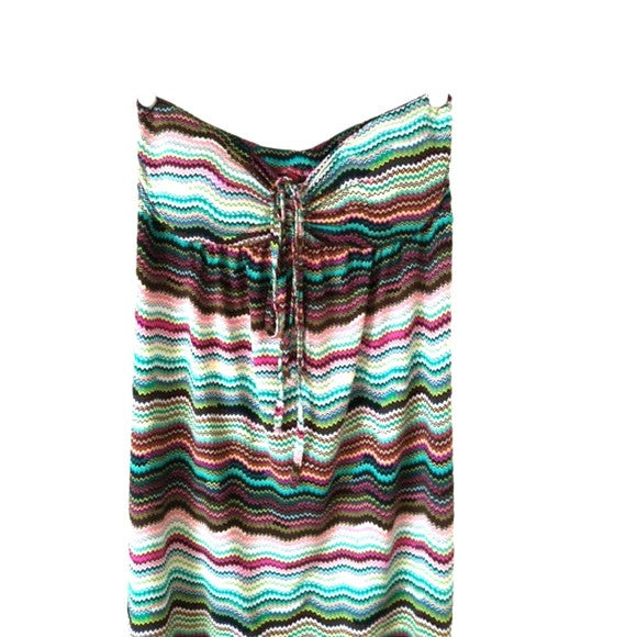 Silvergate maxi top strapless dress zig-zag lines M