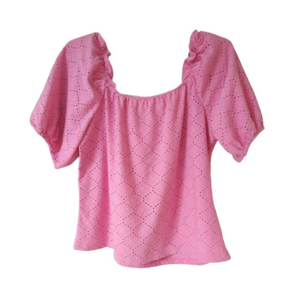 Melograno Rico Women's Pink Top Short Sleeve T-shirt Size M Round Neck
