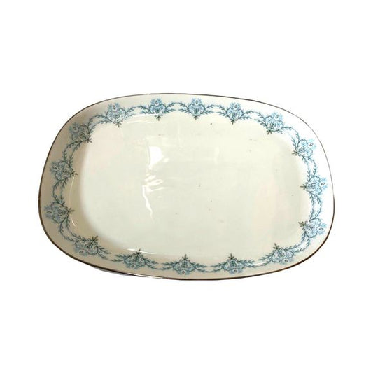 Vintage Franconia Krautheim Serving Tray Platter White Porcelain Platinum Rim