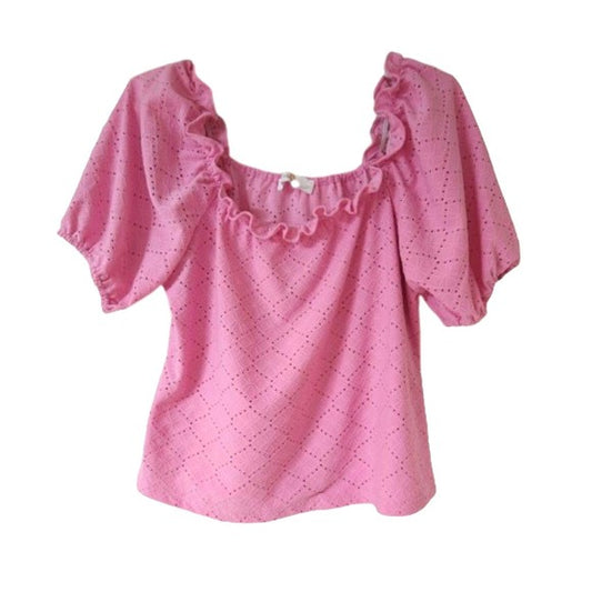 Melograno Rico Women's Pink Top Short Sleeve T-shirt Size M Round Neck