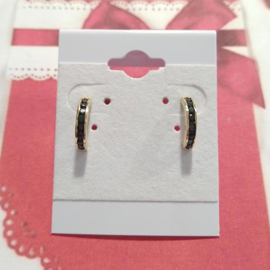 Yellow Gold On 925 Sterling Silver C- Hoop Earrings Signed