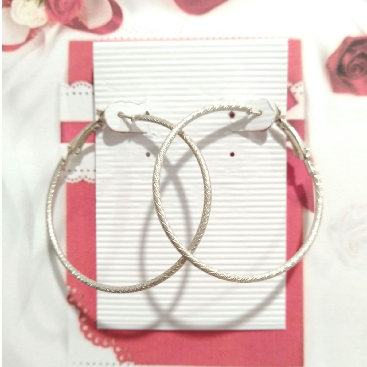 Vintage Silver Plated Hoop Earrings Lightweight