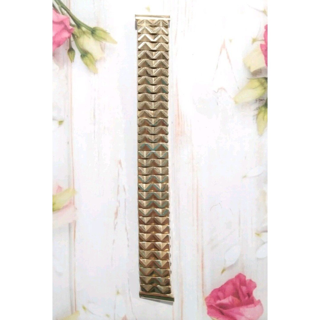 Vintage USA made Lenox Watchband Bracelet Gold Plated Stainless Steel Back