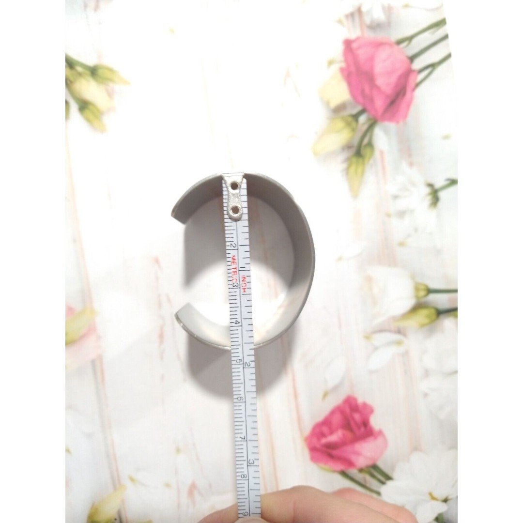 Silver Glossy Women Wrist Cuff Bracelet Wide Open Cuff Bangle