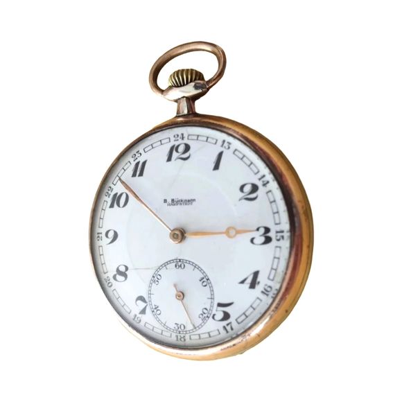 Antique Pocket Watch B. Buckmann Harpstedt Sterling Silver Rose Gold Germany