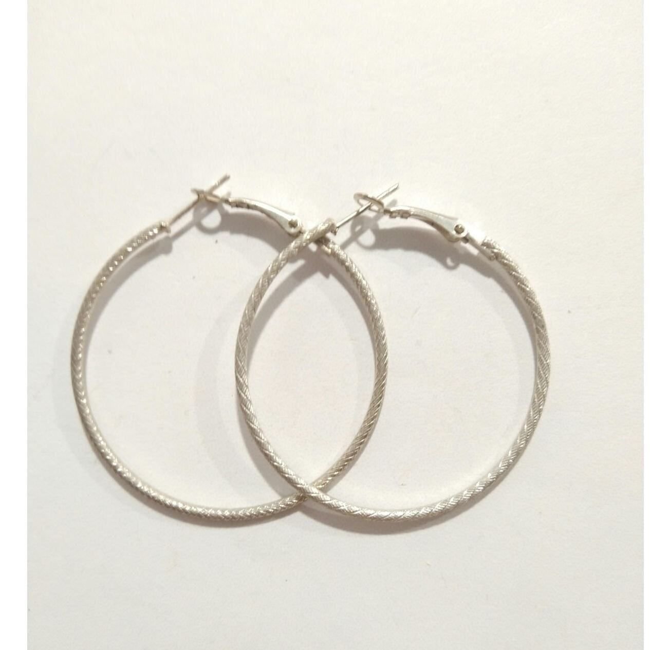 Vintage Silver Plated Hoop Earrings Lightweight