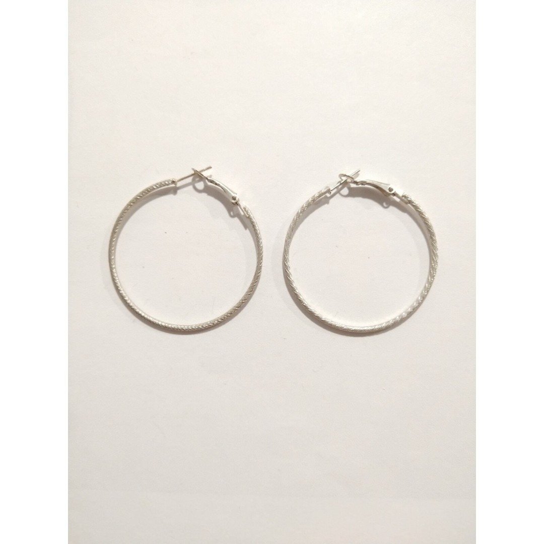 Vintage Silver Plated Hoop Earrings Lightweight