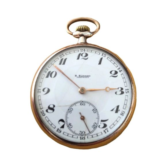 Antique Pocket Watch B. Buckmann Harpstedt Sterling Silver Rose Gold Germany