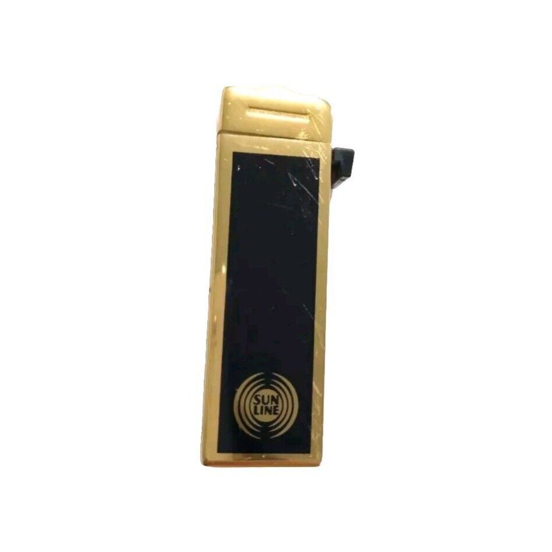 Antique Lighter Case Alfa By Feudor France Bte S.G.D.G. Sun Line Black & Gold