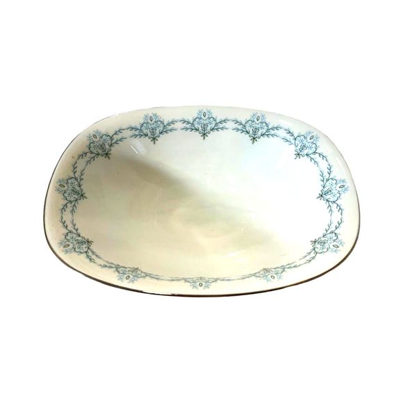 Vintage Franconia Krautheim Deep Serving Bowl White Porcelain Platinum Rim